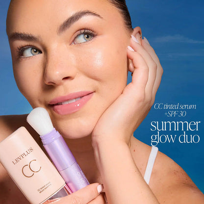 summer skin essentials - CC color-correcting tinted serum + creaseless SPF 30 mineral setting powder