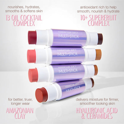 Double-Ended Cream Blush & Bronzer Multi Stick – Free Dual Blending Brush | Multi-Use Cheek & Lip Tint Stick