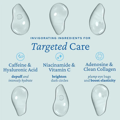 Cooling Eye Gel with Ceramic Tip | Caffeine, Niacinamide & Hyaluronic Acid Depuff Under Eye Treatment