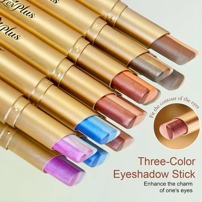 3-Color Gradient Cream Eyeshadow Stick | Multi-Use Twist-Up Eye Makeup