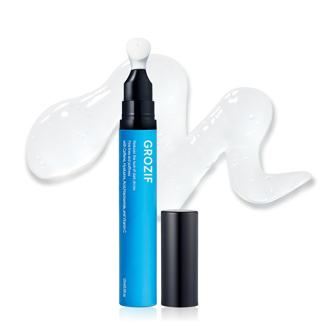 Cooling Eye Gel with Ceramic Tip | Caffeine, Niacinamide & Hyaluronic Acid Depuff Under Eye Treatment