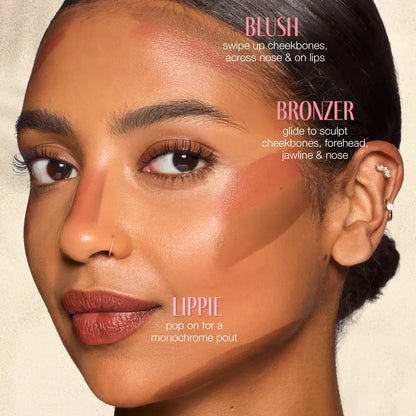 Double-Ended Cream Blush & Bronzer Multi Stick – Free Dual Blending Brush | Multi-Use Cheek & Lip Tint Stick