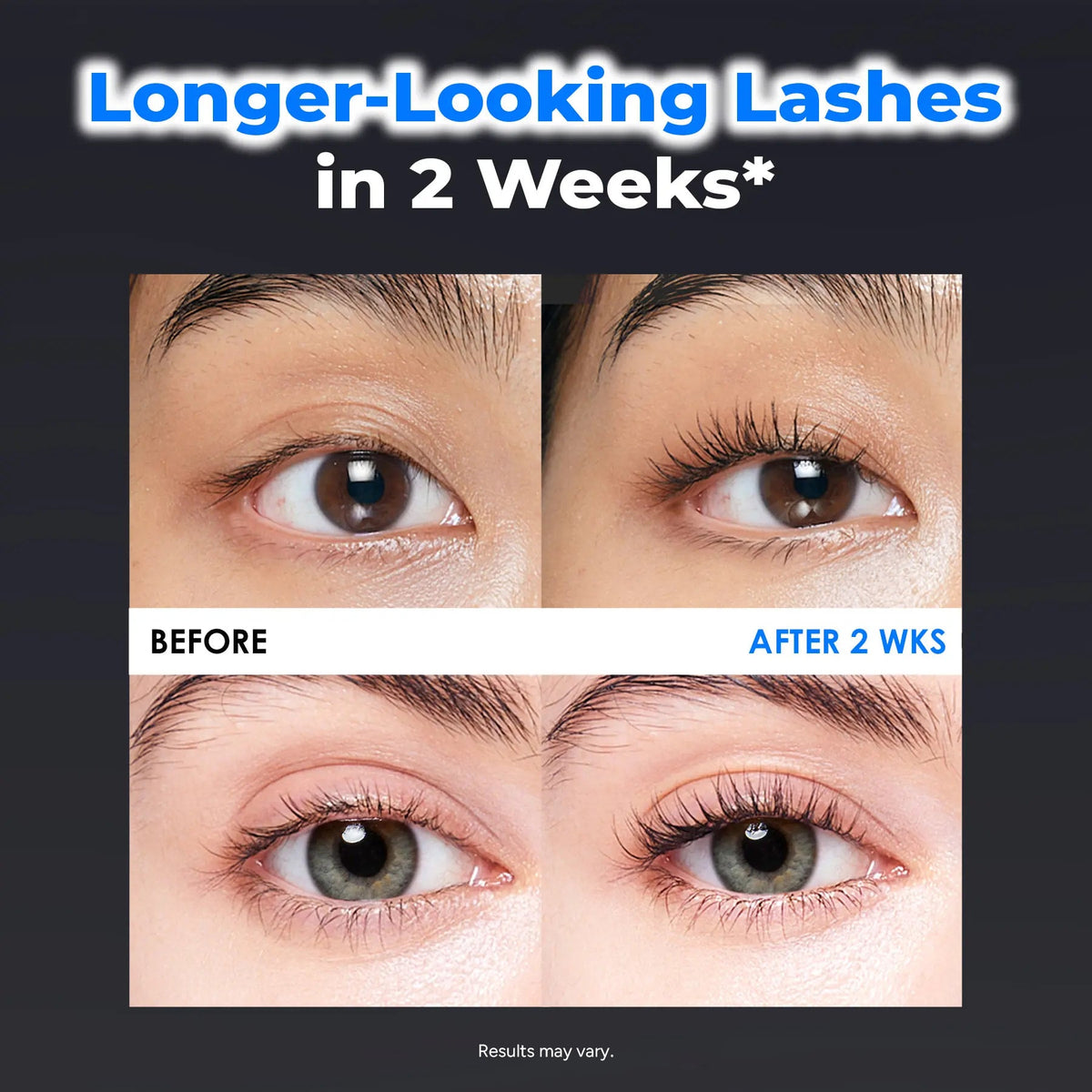 Illustrative lash appearance comparison