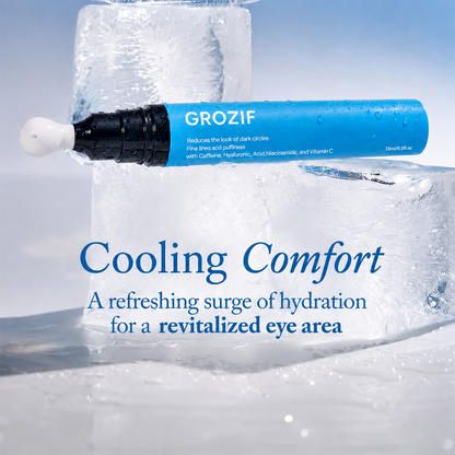 Cooling Eye Gel with Ceramic Tip | Caffeine, Niacinamide & Hyaluronic Acid Depuff Under Eye Treatment