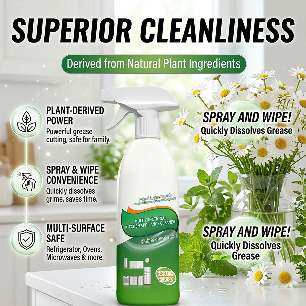 Kitchen Appliance Cleaner Spray – Powerful Grease & Odor Remover