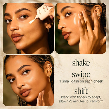 summer skin essentials - CC color-correcting tinted serum + creaseless SPF 30 mineral setting powder