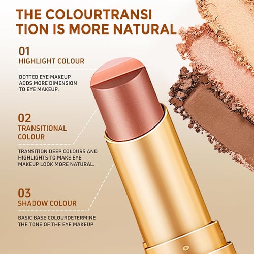 3-Color Gradient Cream Eyeshadow Stick | Multi-Use Twist-Up Eye Makeup