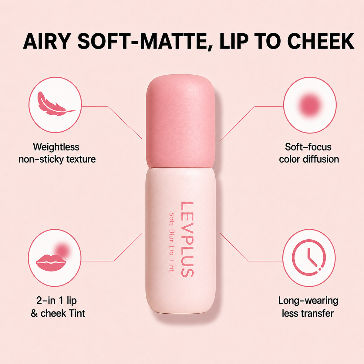 LEVPLUS™ Nude Blur Tint| Soft Matte Lip Gloss